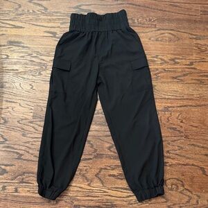 Black High-Waist Cargo Joggers - Women